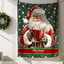 Cobertor De Velo Santa Claus Watercolor Blanket Personalizado