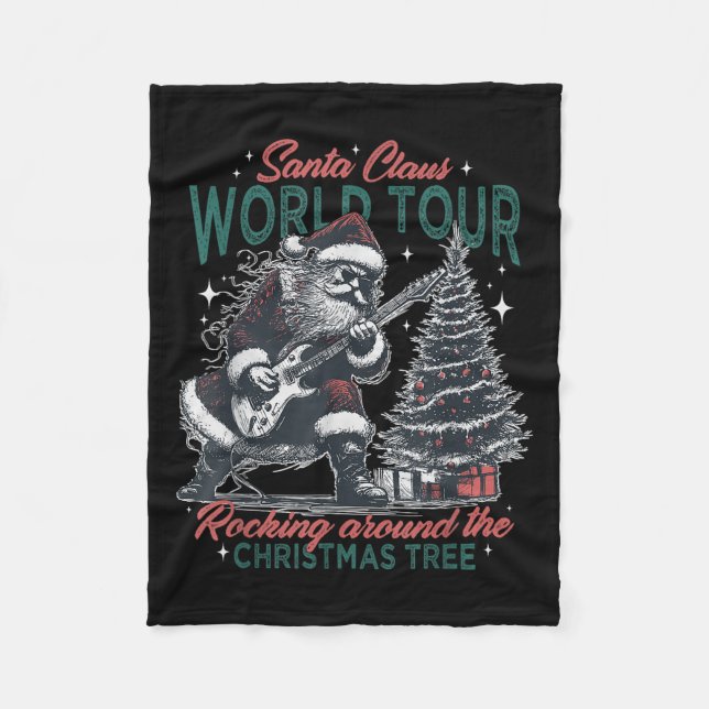 Cobertor De Velo Santa Claus World Tour Rocking Around The Christma (Frente)