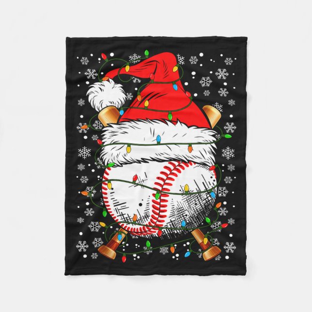 Cobertor De Velo Santa Hat Christmas Baseball Player Srts For Men B (Frente)
