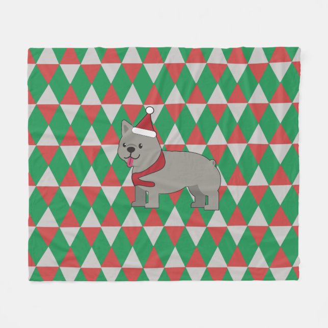 Cobertor De Velo Santa PawsHoliday Diamonds Dog (Frente (Horizontal))