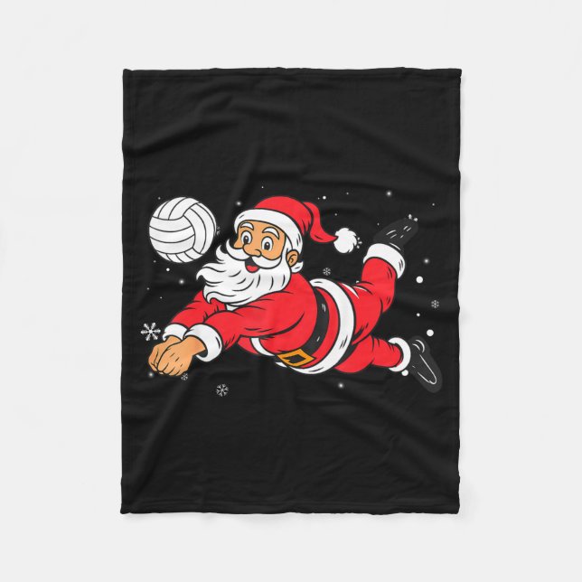 Cobertor De Velo Santa Playing Volleyball Christmas Pajama Cool Srt (Frente)