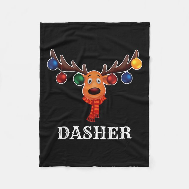 Cobertor De Velo Santa Reindeer Dasher Xmas Group Costume  (Frente)