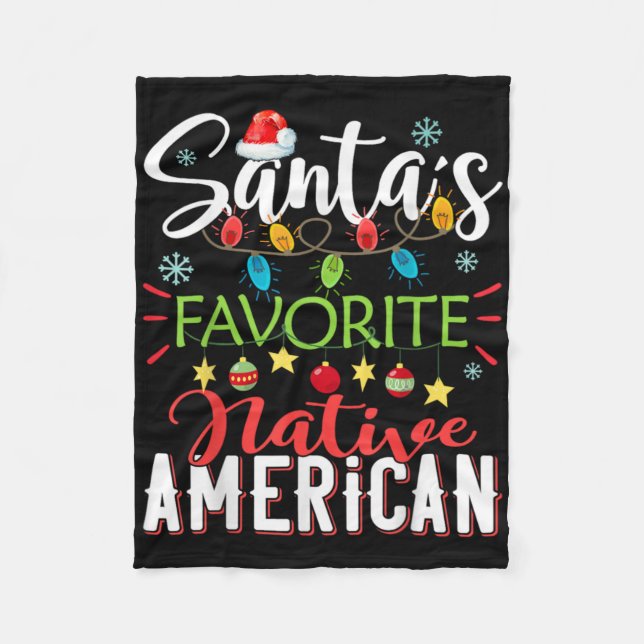 Cobertor De Velo Santa S Favorite Native American Xmas Light Hat Ch (Frente)