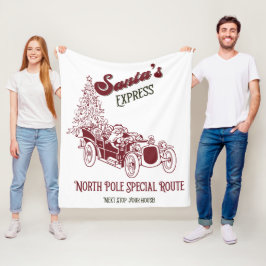 Cobertor De Velo Santa's Express Vitange Christmas