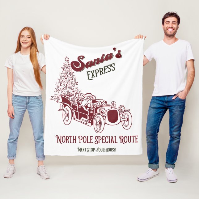 Cobertor De Velo Santa's Express Vitange Christmas (In Situ)