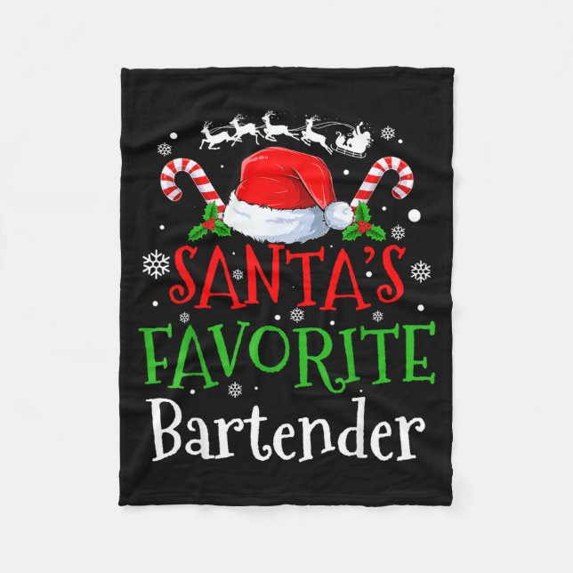 Cobertor De Velo Santa's Favorite Bartender Christmas Party  (Frente)