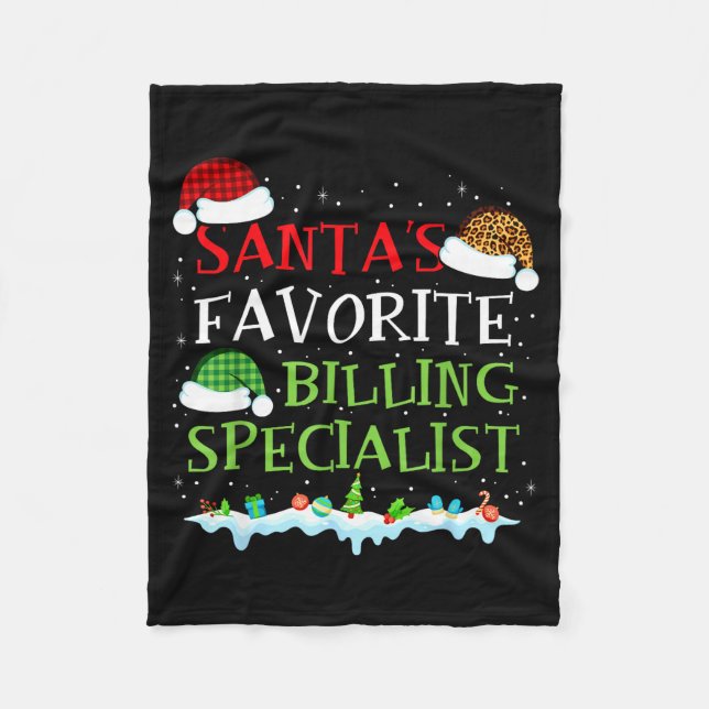 Cobertor De Velo Santa's Favorite Billing Specialist Fun Christmas  (Frente)
