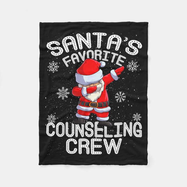 Cobertor De Velo Santa's Favorite Counseling Crew Christmas  (Frente)