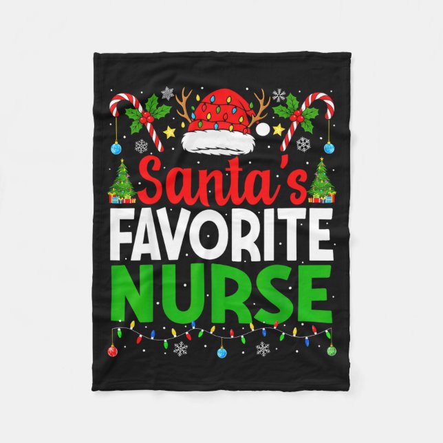 Cobertor De Velo Santas Favorite Nurse Rn Christmas Nursing Christm (Frente)