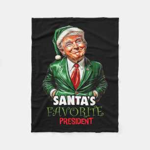 Cobertor De Velo Santas Favorito Presidente Engraçado Trump Natal