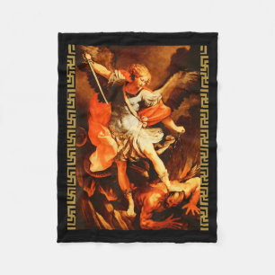Cobertor De Velo São Miguel Derrotando Satanás Arcanjo Guerreiro