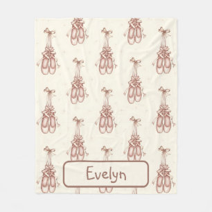Cobertor De Velo Sapatilhas de Ballet Aquarela Vintage