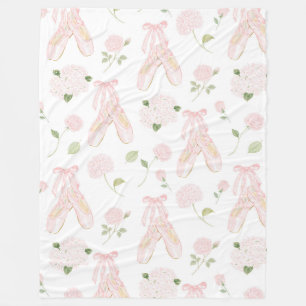 Cobertor De Velo Sapatilhas de Ballet Rosa Menina Floral