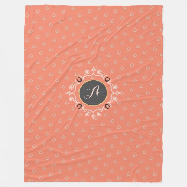 Cobertor De Velo Sapato de Cavalo Sortudo Monograma Equestre (Frente)