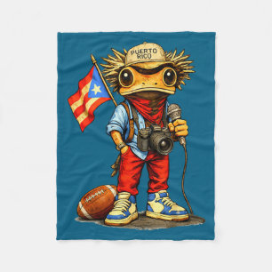 Cobertor De Velo Sapo coqui bandeira de porto rico futebol porto-ri