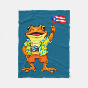 Cobertor De Velo Sapo coqui engraçado bandeira de porto rico boricu