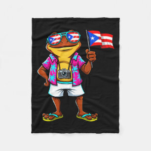 Cobertor De Velo Sapo coqui engraçado bandeira de porto rico boricu