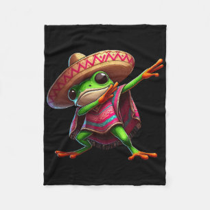Cobertor De Velo Sapo Dabbing Sombrero Poncho Cinco De Mayo Mexican