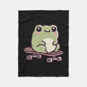 Cobertor De Velo Sapo Kawaii Em Um Skate Patinação Divertida 