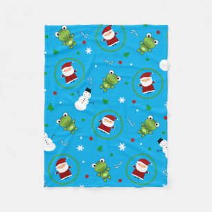 Cobertor De Velo Sapos azuis santa claus snowman
