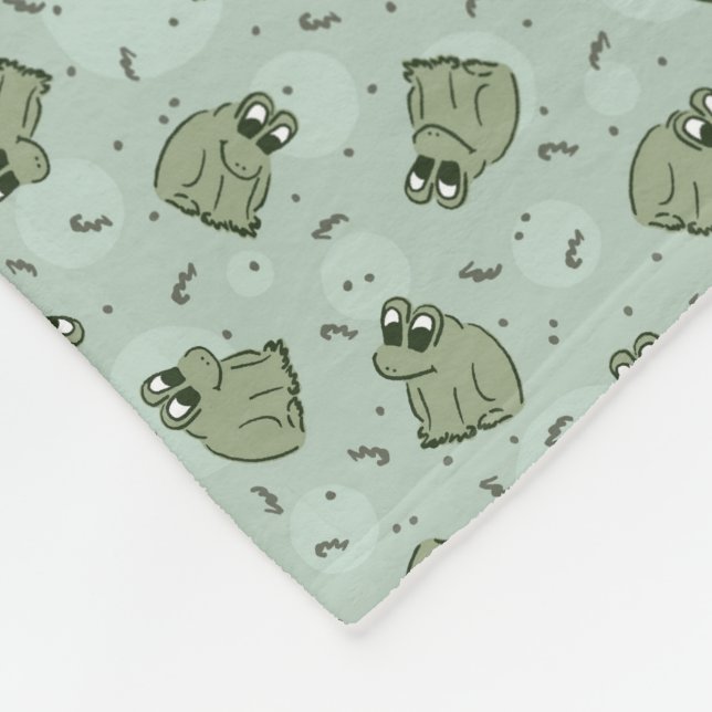 Cobertor De Velo Sapos de Sage Bubble - o padrão verde de crianças. (Quina)