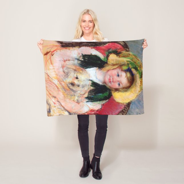 Cobertor De Velo Sara com seu cachorro, Cassatt (In Situ)