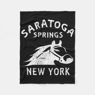 Cobertor De Velo Saratoga Springs Ny Cavalo Gráfico Vintage Corrida