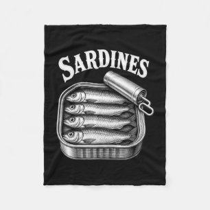 Cobertor De Velo Sardinhas peixe vintage lata amante de frutos do m