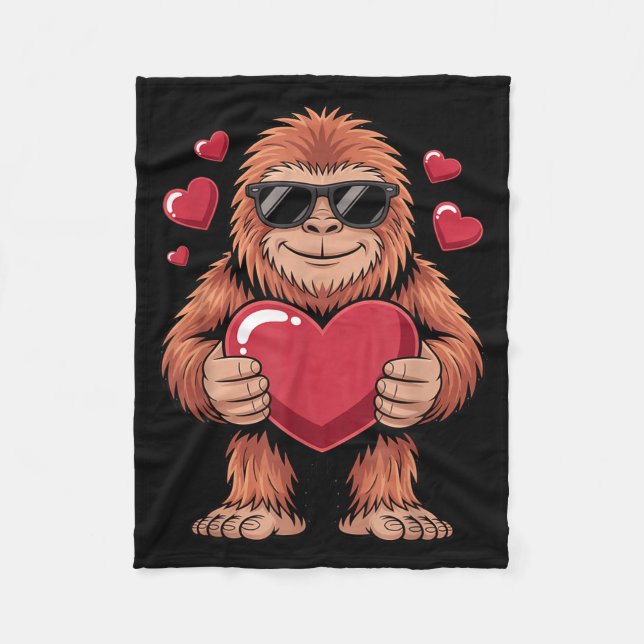 Cobertor De Velo Sasquatch Valentine's Day - Bigfoot Heart Sungles  (Frente)