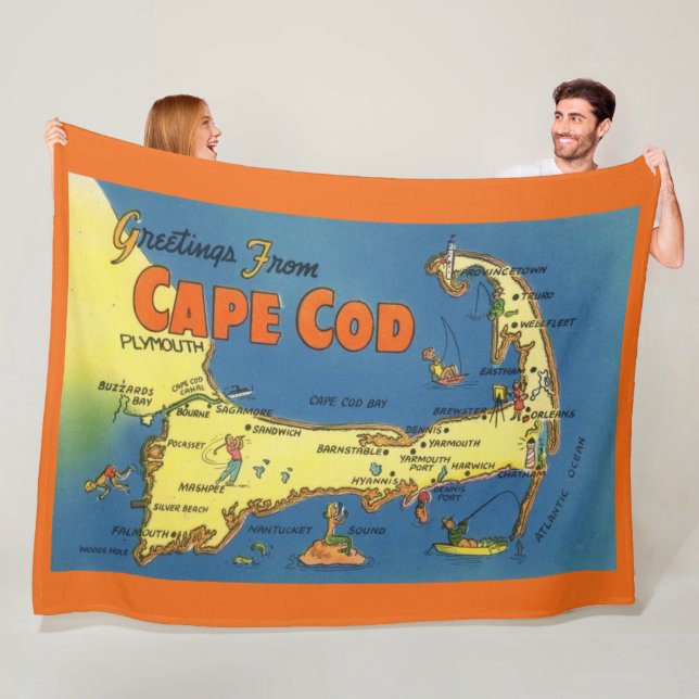 Cobertor De Velo Saudações do Mapa de Cape Cod (In Situ)
