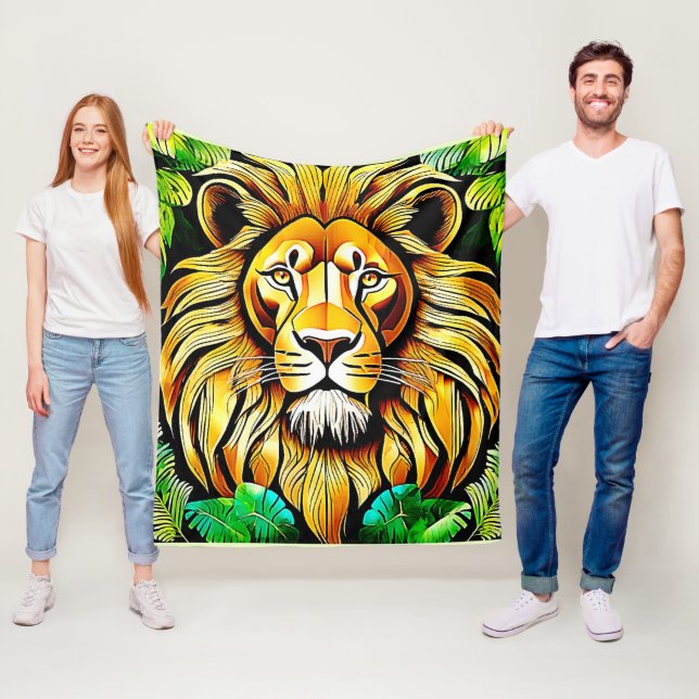 Cobertor De Velo Savanna Lion Leaf Design (In Situ)