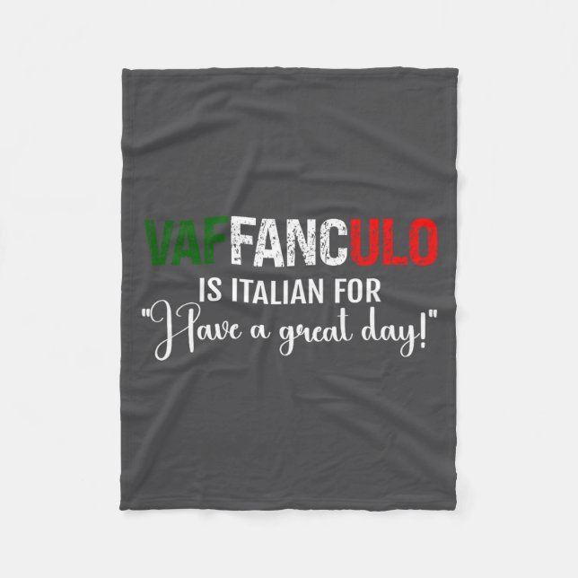 Cobertor De Velo Saying Vaffanculo Have Day Italian (Frente)