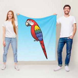 Cobertor De Velo Scarlet Cartoon Macaw Parrot Bird