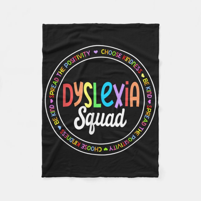 Cobertor De Velo School Support Dyslexia Squad Awareness Month Teac (Frente)