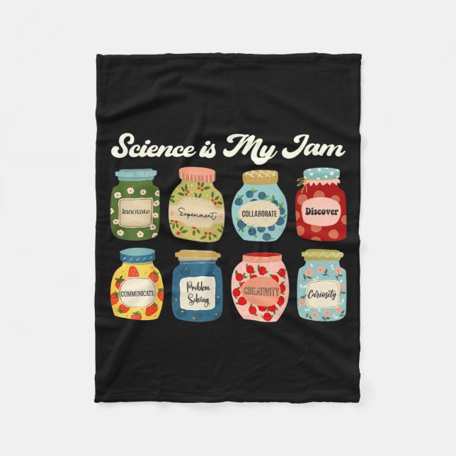 Cobertor De Velo Science Is My Jam Teacher Shirt Stem Student Educa (Frente)