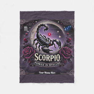 Cobertor De Velo Scorpio "Poder no Mistério" Fleece Blanket