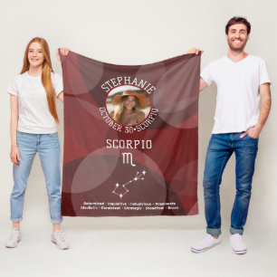 Cobertor De Velo Scorpio Zodiac Astrology Foto Personalizada Birthd
