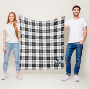 Cobertor De Velo Scotts Erskine Black and White Tartan Xadrez