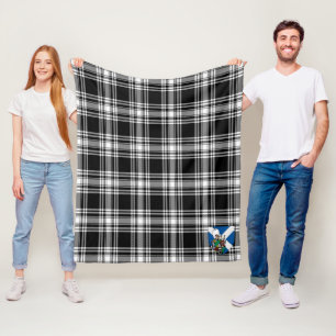Cobertor De Velo Scotts Menzies Black & White Modern Tartan Xadrez