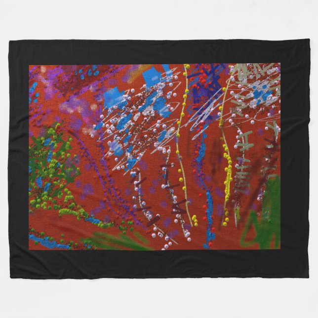 Cobertor De Velo Scribbled Flowers Graffiti  (Frente (Horizontal))