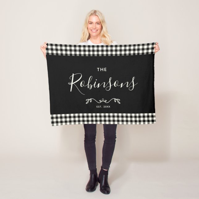 Cobertor De Velo Script da Família de Cheque de Buffalo Russo Moder (In Situ)