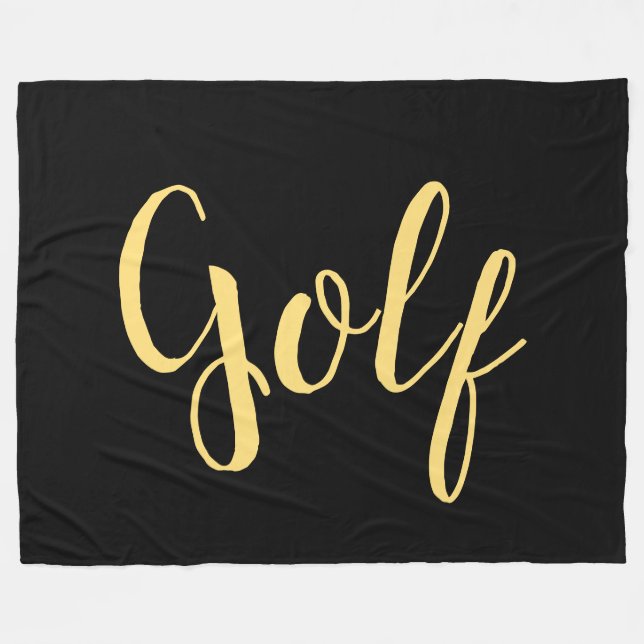 Cobertor De Velo Script GOLF do rico em preto Elegante moderno e pr (Frente (Horizontal))