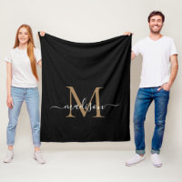 Script Menino Dourado Moderno Negra Monograma Eleg