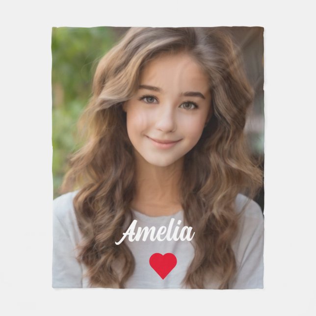 Cobertor De Velo Script moderno de imagem personalizado Nome amor (Frente)