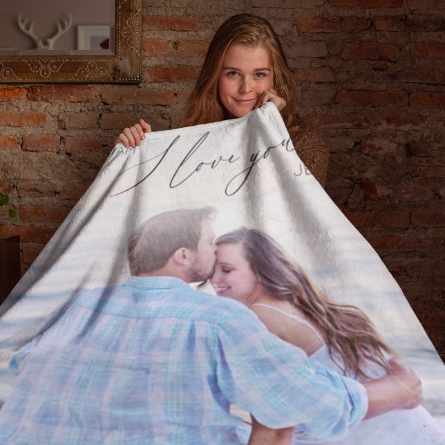 Cobertor De Velo Script Moderno Eu Te Amo Foto Fleece Blanket (Criador carregado)