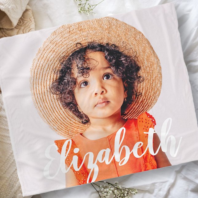 Cobertor De Velo Script simples moderno adicione seu nome e foto (Criador carregado)