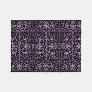 Cobertor De Velo Scrollwork roxo e preto