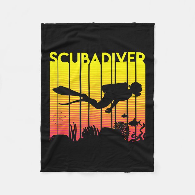 Cobertor De Velo Scuba Diver Silhouette Merge Nadador (Frente)