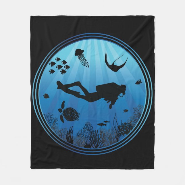 Cobertor De Velo Scuba Diver Underwater (Frente)