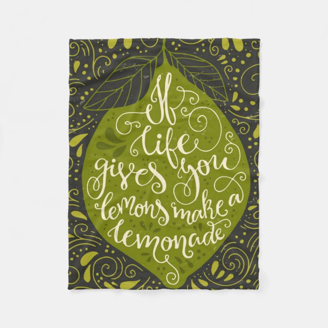 Cobertor De Velo Se a vida o dá os limões fazem uma limonada (Frente)